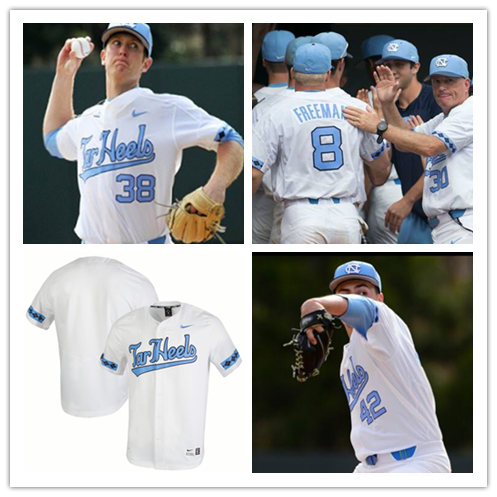  Mens North Carolina Tar Heels Custom Nike White Vapor Untouchable Baseball Jersey 