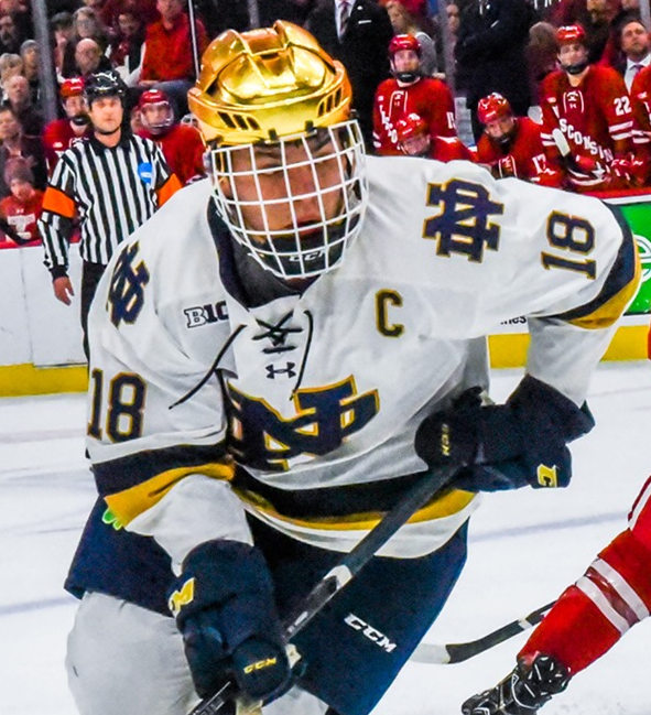  Mens Notre Dame Fighting Irish #18 Jake Evans Under Armour White Notre Dame Hockey Game Jersey