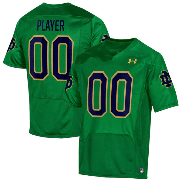  Mens Notre Dame Fighting Irish Custom 2022 Green Under Armour College Football Jersey 