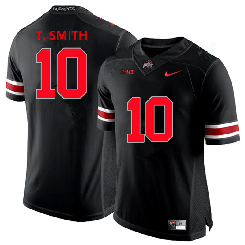  Mens Ohio State Buckeyes #10 Troy Smith Nike Blackout College Football Jersey