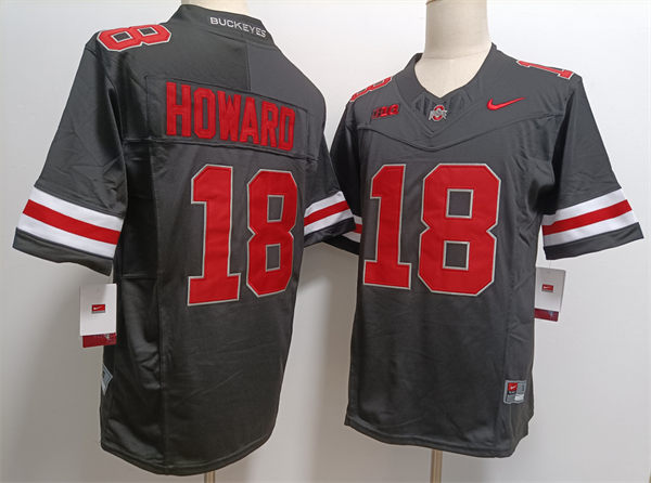  Mens Ohio State Buckeyes #18 Will Howard F.U.S.E. Limited Blackout College Football Game Jersey 