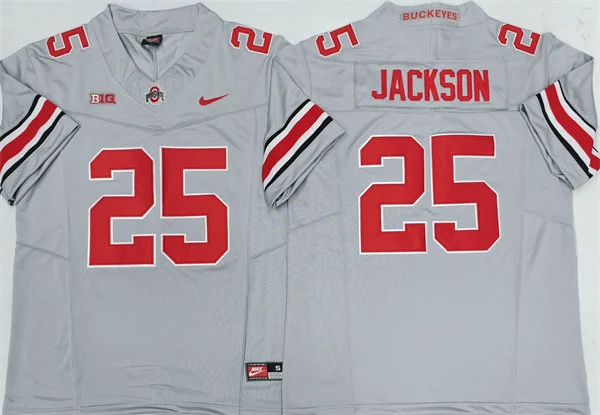  Mens Ohio State Buckeyes #25 Bo Jackson 2025 Alternate Gary Nike F.U.S.E. Limited College Football Game Jersey 