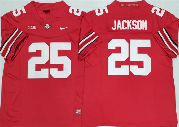  Mens Ohio State Buckeyes #25 Bo Jackson F.U.S.E. Limited Scarlet College Football Game Jersey 