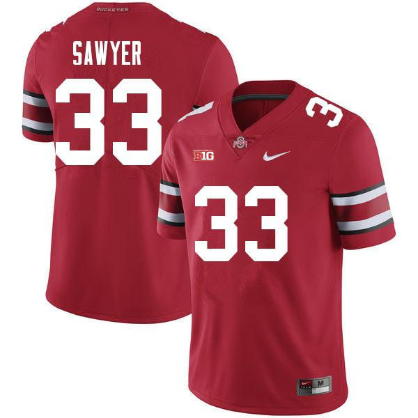  Mens Ohio State Buckeyes #33 Jack Sawyer Nike Scarlet College Football Game Jersey