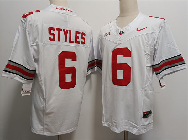  Mens Ohio State Buckeyes #6 Sonny Styles White Nike F.U.S.E. Limited College Football Game Jersey 