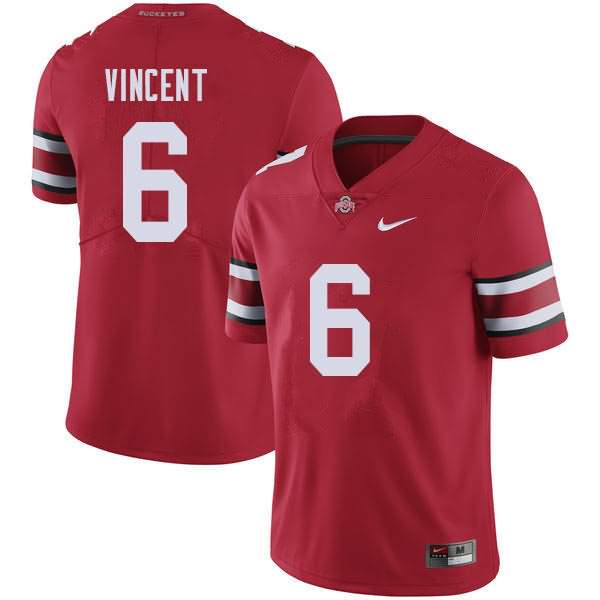 Mens Ohio State Buckeyes #6 Taron Vincent Scarlet College Football Game Jersey(3)