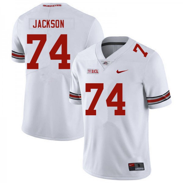  Mens Ohio State Buckeyes #74 Donovan Jackson White College Football Game Jersey-1