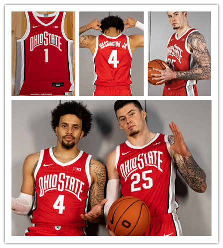  Mens Ohio State Buckeyes Custom Keita Bates-Diop Jim Jackson D'Angelo Russell Aaron Craft  Nike 2021 Scarlet Retro Basketball Jersey 