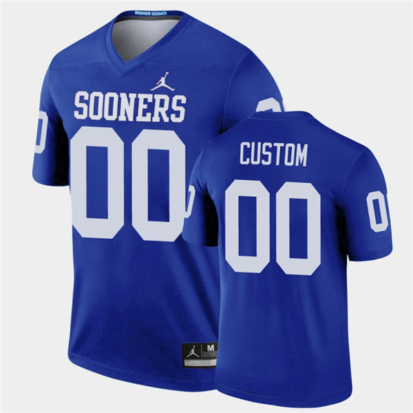  Mens Oklahoma Sooners Custom Wanya Morris Brey Walker Clayton Smith Billy Bowman Key Lawrence Tre Bradford Jordan Blue Legend Football Jersey 