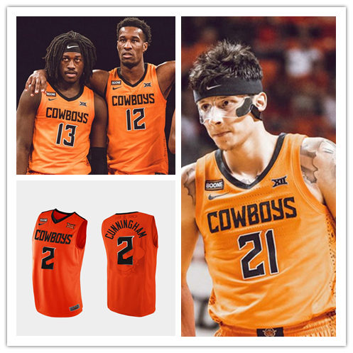  Mens Oklahoma State Cowboys Custom Nike Orange Basketball Jersey 