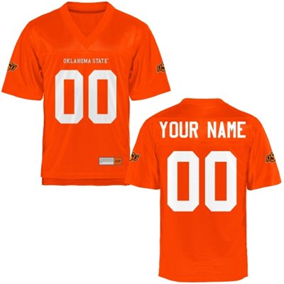  Mens Oklahoma State Cowboys Personalized Football Name & Number Jersey - Orange 