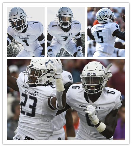  Mens Old Dominion Monarchs Custom Taylor Heinicke Oshane Ximines Jalen McCain Malcolm Britt Under Armour 2021 White Football Jersey 