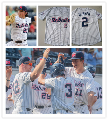  Mens Ole Miss Rebels Custom Anthony Servideo Anthony Alford Doug Nikhazy Aaron Barrett Lance Lynn Nike White Pinstripe Baseball Jersey 
