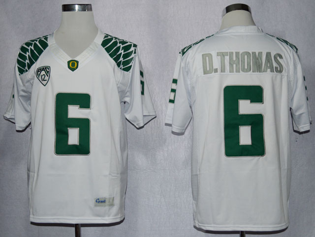  Mens Oregon Duck #6 De'Anthony Thomas College Football Limited Jerseys - White