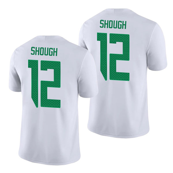  Mens Oregon Ducks #12 Tyler Shough Nike 2018 White College Football Game Jersey