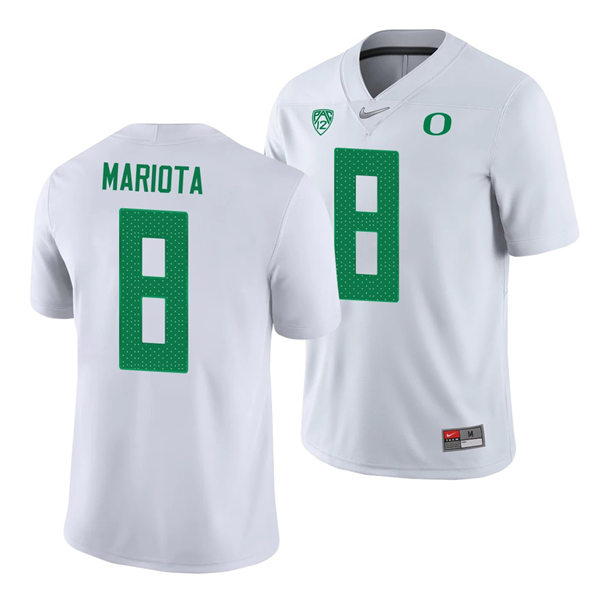  Mens Oregon Ducks #8 Marcus Mariota Nike 2018 White College Football Game Jersey