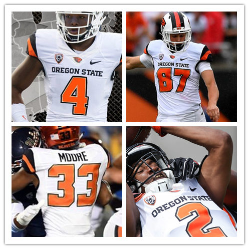  Mens Oregon State Beavers Custom Chance Nolan Ben Gulbranson Addison Gumbs 2016 White Nike Oregon State Football Jersey 