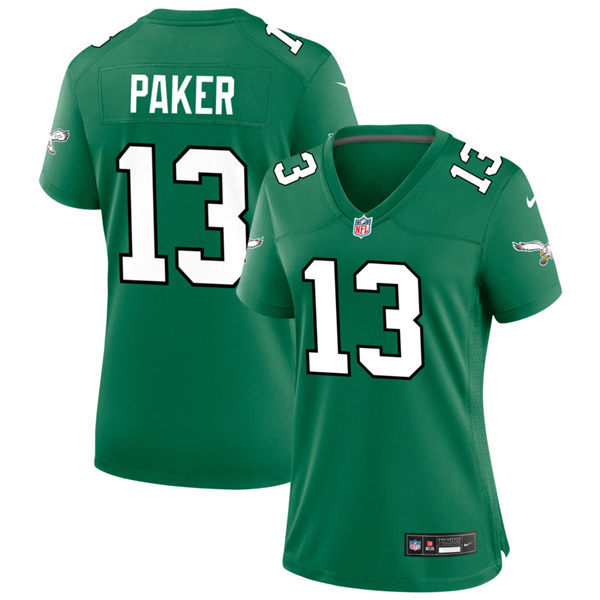  Mens Philadelphia Eagles #13 DeVante Paker  Nike Kelly Green Retro Jersey 