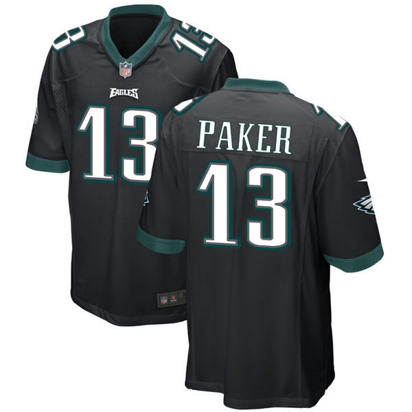  Mens Philadelphia Eagles #13 DeVante Paker Nike Black Vapor Limited Jersey 