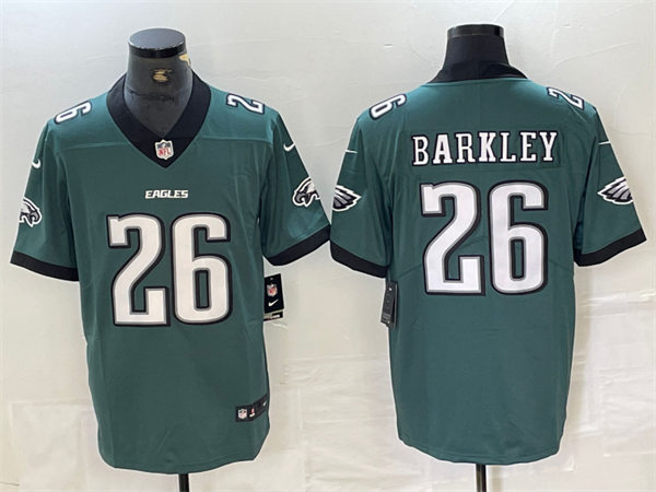  Mens Philadelphia Eagles #26 Saquon Barkley Nike 2024 Team Logo Midnight Green Vapor Limited Jersey 