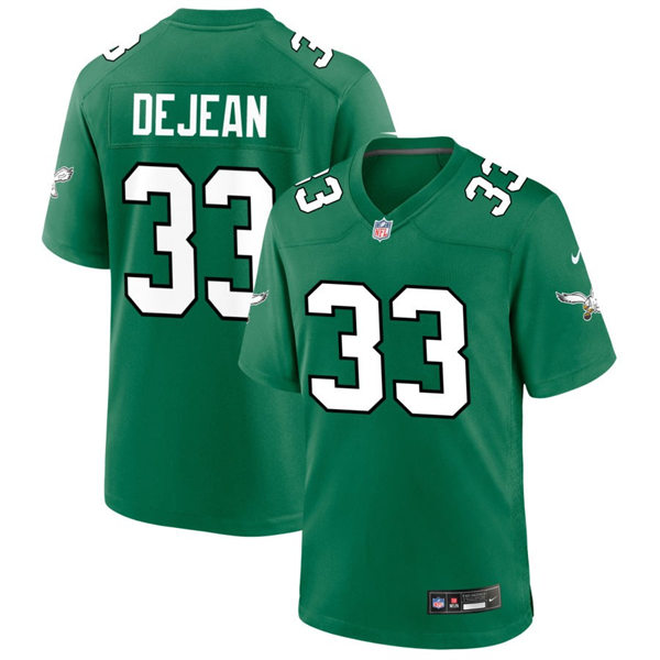  Mens Philadelphia Eagles #33 Cooper DeJean Nike Kelly Green Retro Jersey 