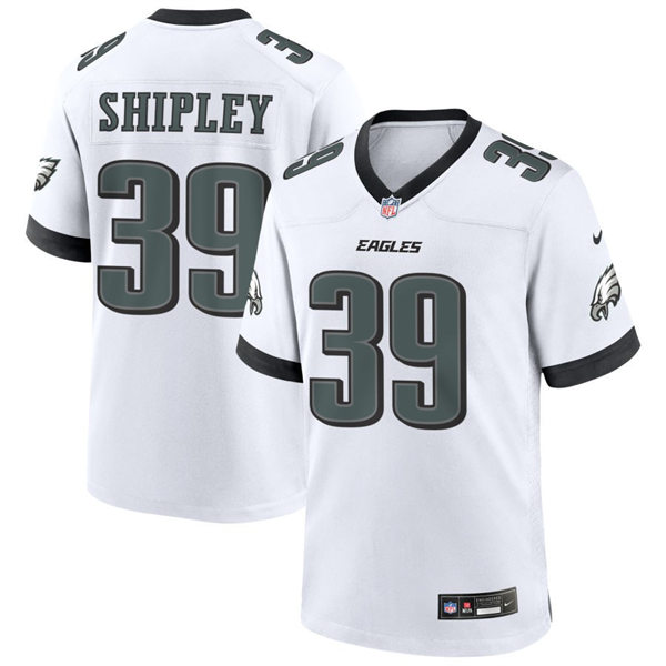  Mens Philadelphia Eagles #39 Will Shipley Nike White Vapor Limited Player Jersey 