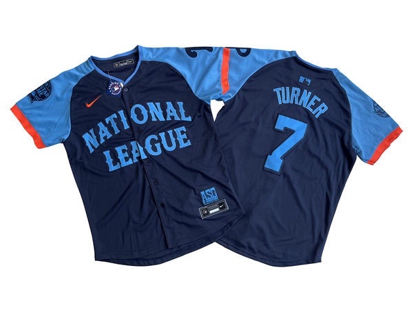  Mens Philadelphia Phillies #7 Trea Turner National League Nike 2024 MLB All-Star Game Limited Jersey - Navy 