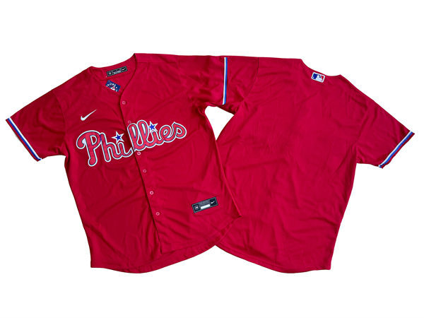  Mens Philadelphia Phillies Blank Nike Red Alternate Vapor Limited Jersey 