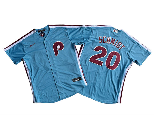  Mens Philadelphia Phillies Retired Player #20 Mike Schmidt Nike Light Blue Alternate Limited Player Jersey 