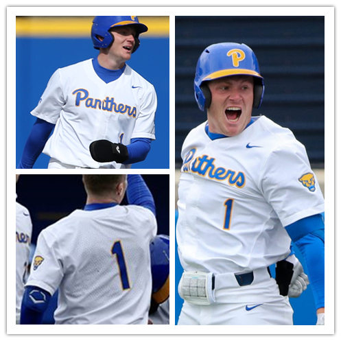  Mens Pittsburgh Panthers #1 Nico Popa Nike 2020 White Panthers College Baseball Game Jersey