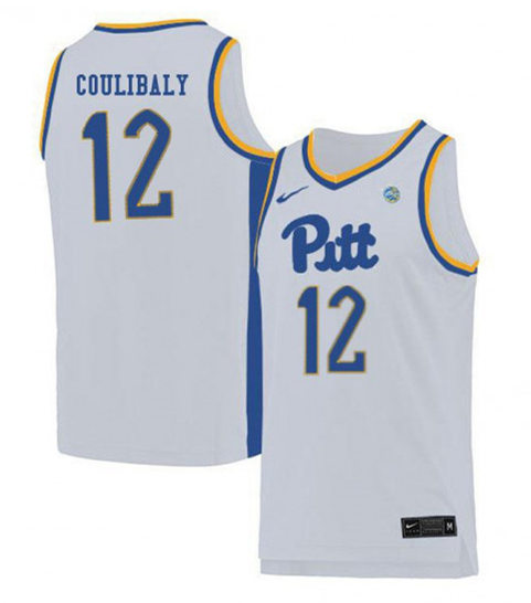  Mens Pittsburgh Panthers #12 Abdoul Karim Coulibaly Nike 2019 White College Basketball Game Jersey