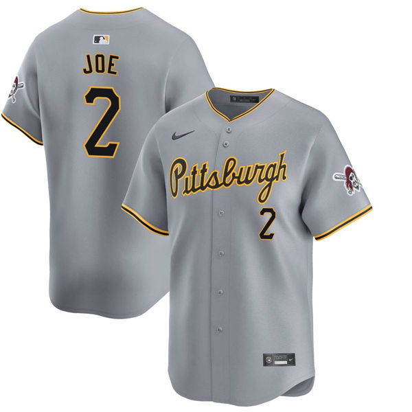 Mens Pittsburgh Pirates #2 Connor Joe Nike Gray Road Limited Player Jersey 