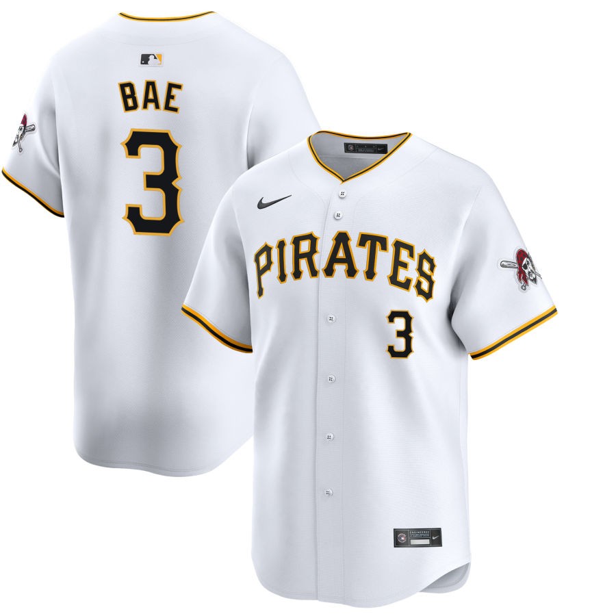  Mens Pittsburgh Pirates #3 Ji-Hwan Bae Nike White Home Limited Player Jersey 