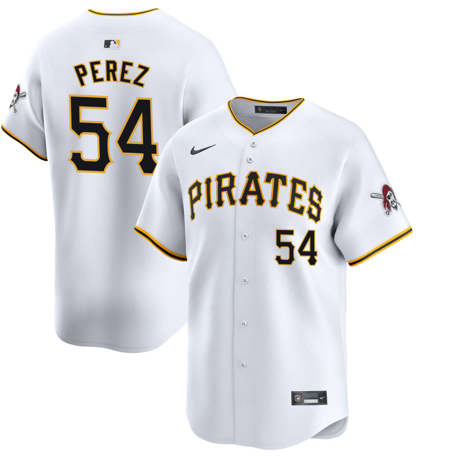  Mens Pittsburgh Pirates #54 Martin Perez Nike White Home Limited Player Jersey 