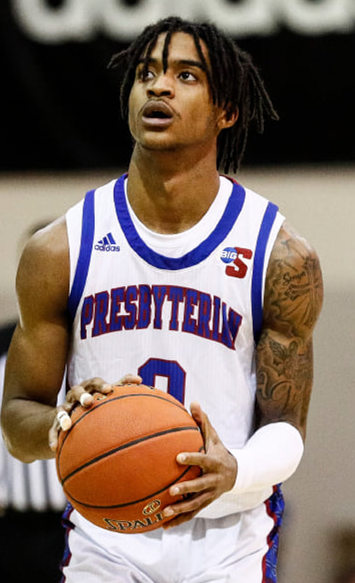  Mens Presbyterian Blue Hose Custom Rayshon Harrison Ambaka Le Gregam Owen McCormack Kirshon Thrash Michael Isler Adidas White Basketball Jersey 