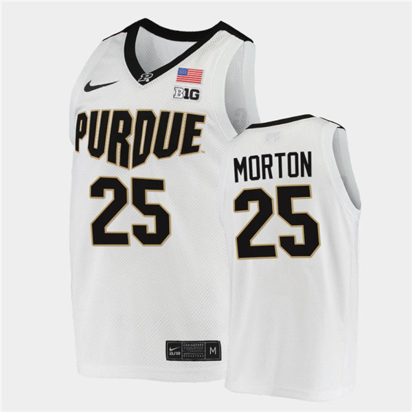  Mens Purdue Boilermakers #25 Ethan Morton Nike White College Basketball Game Jersey