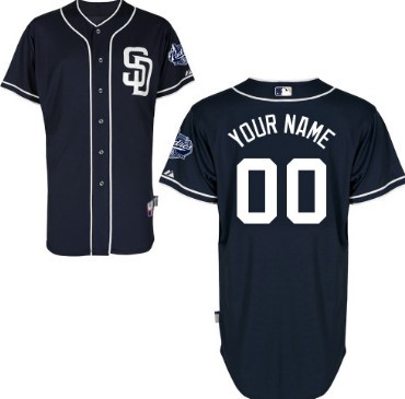  Mens San Diego Padres Customized Navy Blue Majestic MLB Collection Jersey 