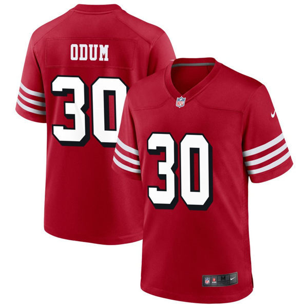  Mens San Francisco 49ers #30 George Odum Nike Scarlet Alternate F.U.S.E. Vapor Limited Jersey 