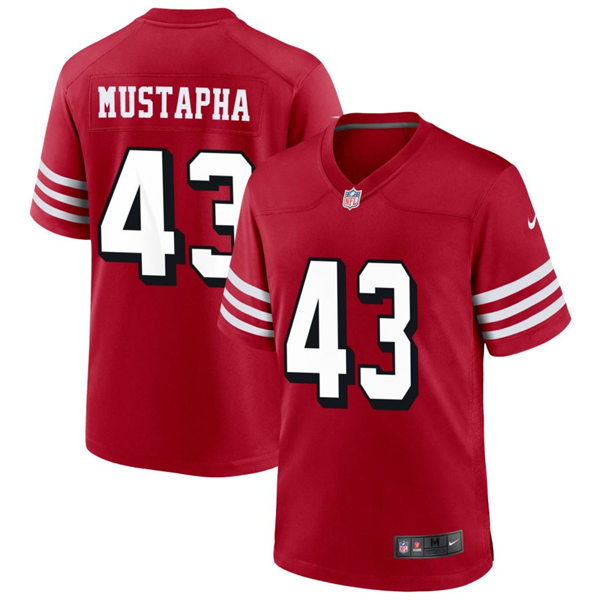  Mens San Francisco 49ers #43 Malik Mustapha Nike Scarlet Alternate 2023 F.U.S.E. Vapor Limited Jersey 