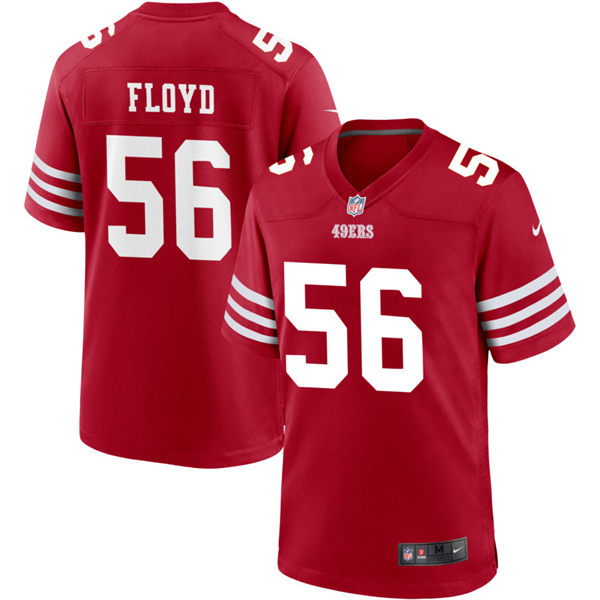  Mens San Francisco 49ers #56 Leonard Floyd Nike Scarlet 2023 F.U.S.E. Vapor Limited Jersey 