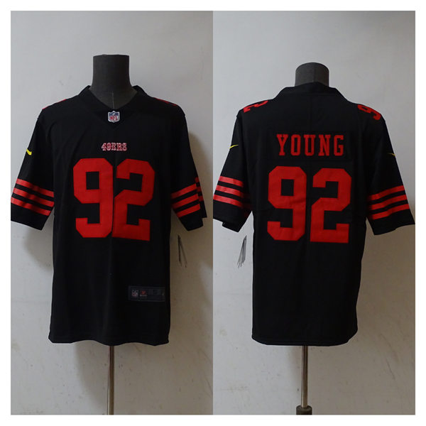  Mens San Francisco 49ers #92 Chase Young Nike Black Alternate 2023 F.U.S.E. Vapor Limited Player Jersey 
