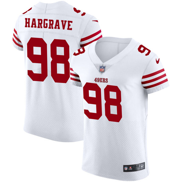  Mens San Francisco 49ers #98 Javon Hargrave Nike Home White 2023 F.U.S.E. Vapor Limited Jersey 