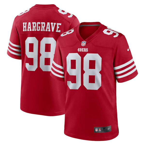  Mens San Francisco 49ers #98 Javon Hargrave Nike Scarlet 2023 F.U.S.E. Vapor Limited Jersey 