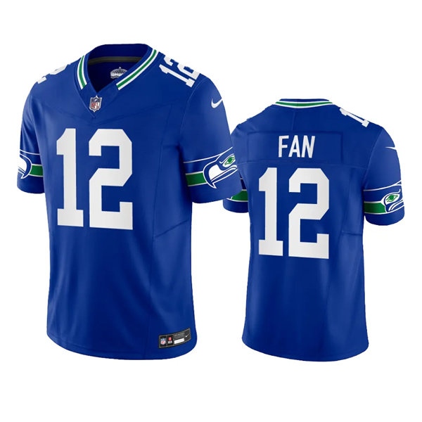  Mens Seattle Seahawks 12th Fan Royal Throwback F.U.S.E. Limited Jersey 
