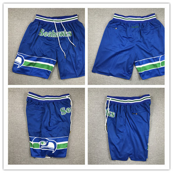  Mens Seattle Seahawks Nike Royal Throwback  Shorts 