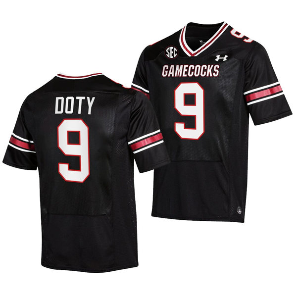  Mens South Carolina Gamecocks #9 Luke Doty 2022 Black College Football Game Jersey