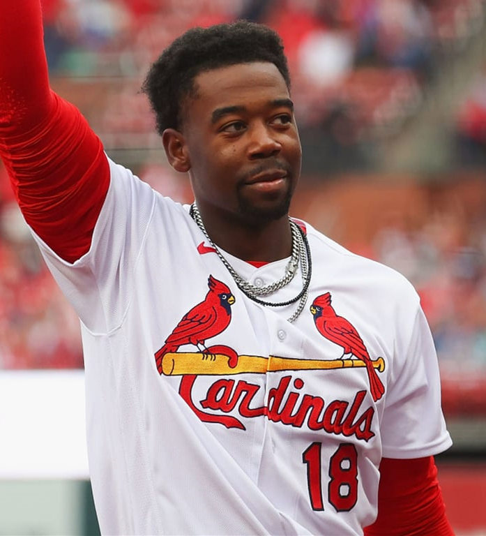  Mens St. Louis Cardinals #18 Jordan Walker Nike White Home FlexBase Jersey 