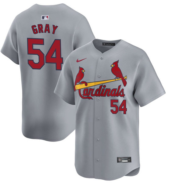  Mens St. Louis Cardinals #54 Sonny Gray Nike Grey Road Limited Jersey  