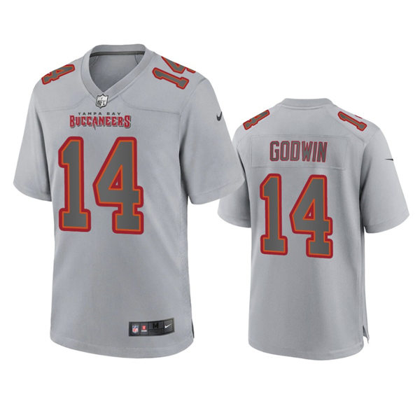  Mens Tampa Bay Buccaneers #14 Chris Godwin Gray Atmosphere Fashion Game Jersey 