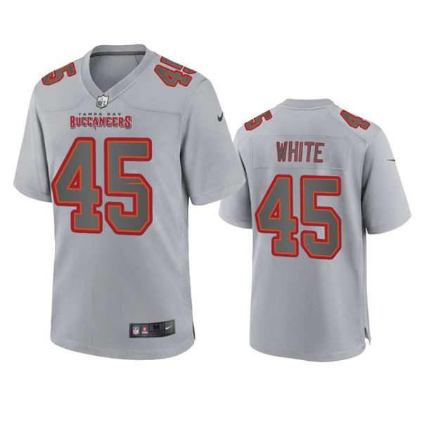  Mens Tampa Bay Buccaneers #45 Devin White Gray Atmosphere Fashion Game Jersey 